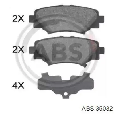 35032 ABS Колодки гальмівні задні, дискові