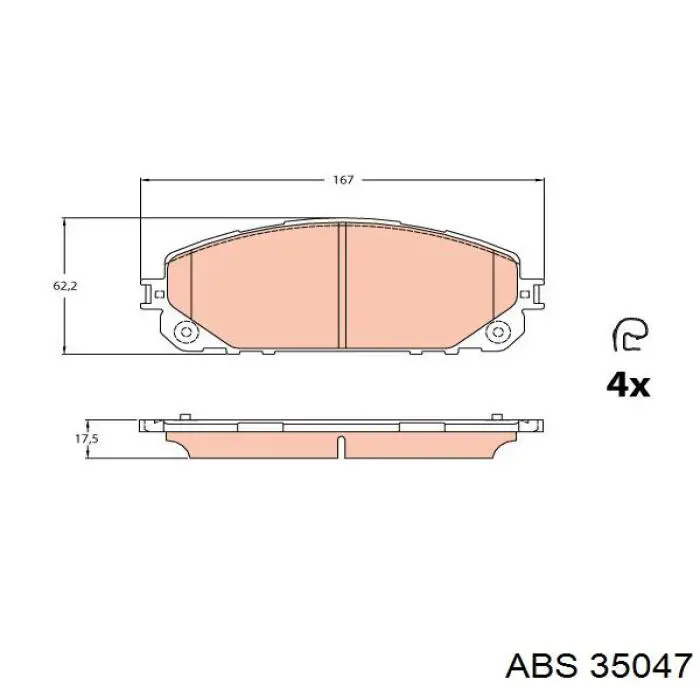 Гальмівні колодки ABS 35047 ціна, від 28.16 USD