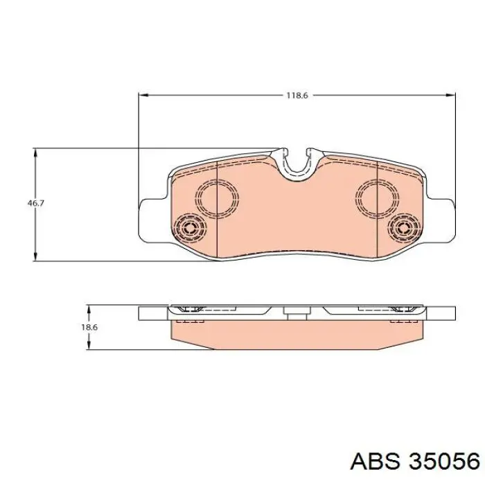 35056 ABS Колодки гальмівні задні, дискові