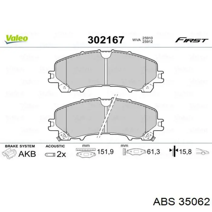 Гальмівні колодки ABS 35062 ціна, від 19.23 USD