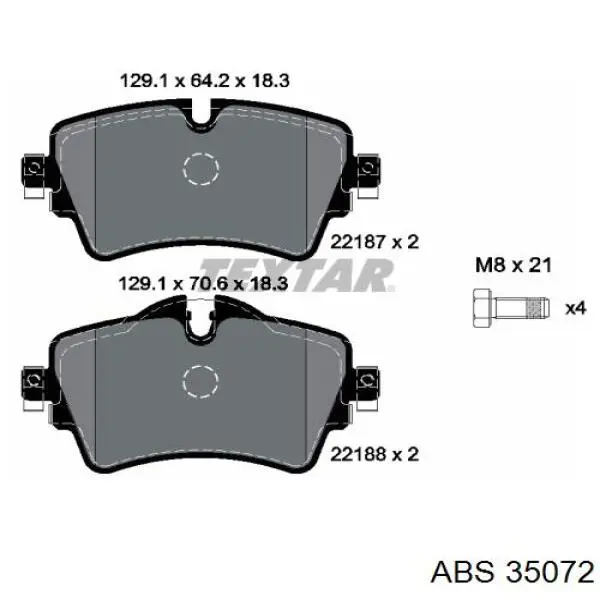 Гальмівні колодки ABS 35072 ціна, від 23.67 USD