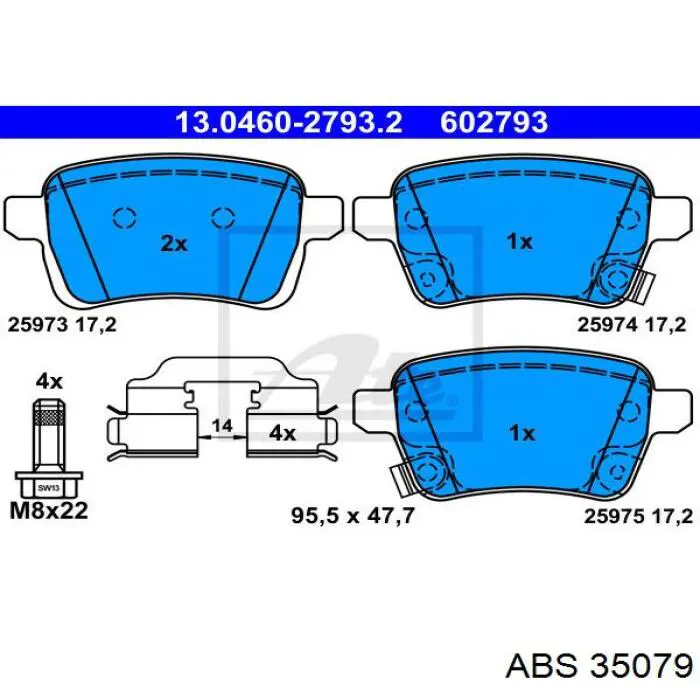 Колодки гальмівні передні, дискові 35079 ABS