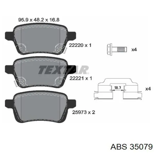 Купити 35079 ABS Колодки гальмівні передні, дискові