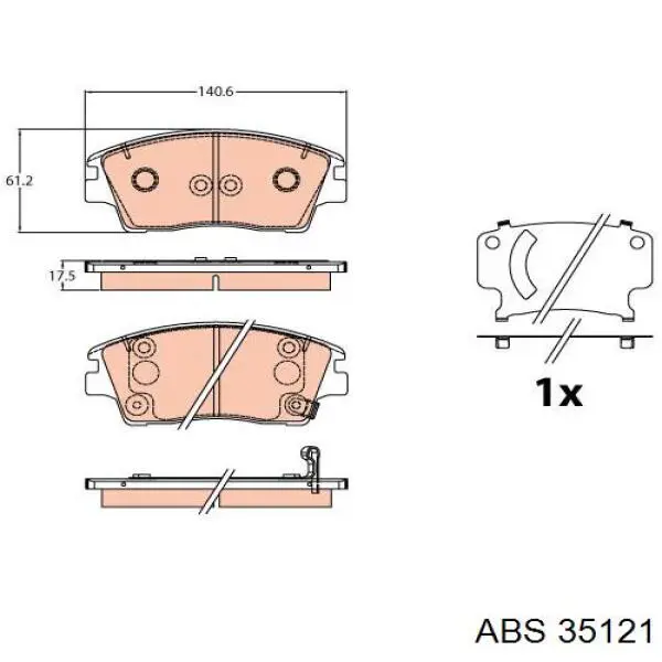 Гальмівні колодки ABS 35121 ціна, від 25.43 USD