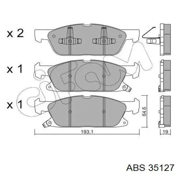 Гальмівні колодки ABS 35127 ціна, від 25.04 USD
