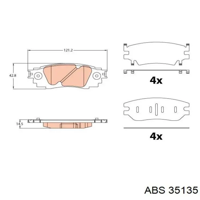 Купити 35135 ABS Задні колодки