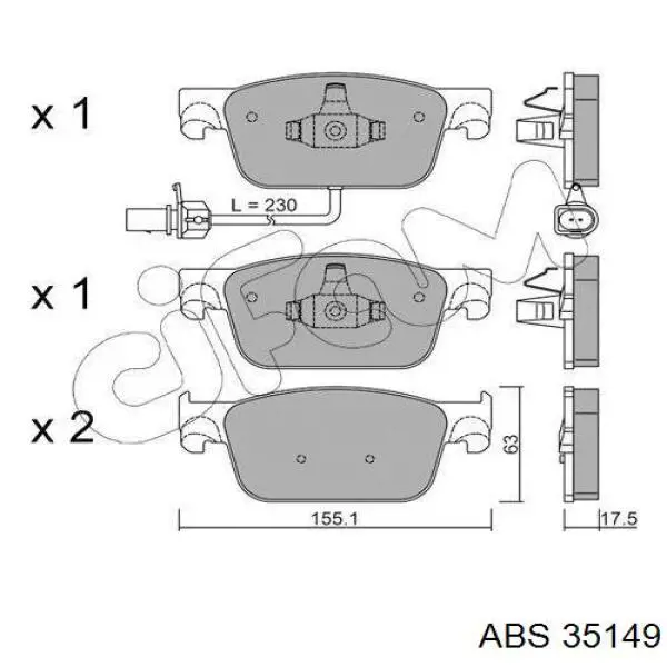 Купити 35149 ABS Колодки гальмівні передні, дискові