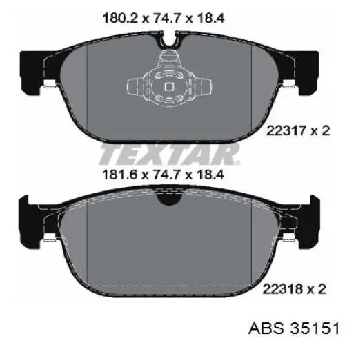 Купити 35151 ABS Колодки гальмівні передні, дискові