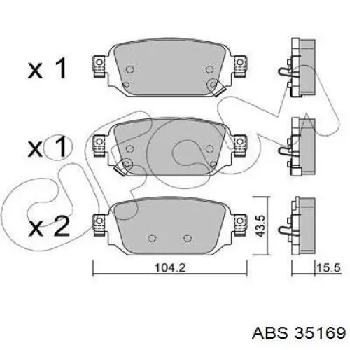 Колодки гальмові задні, дискові 35169 ABS