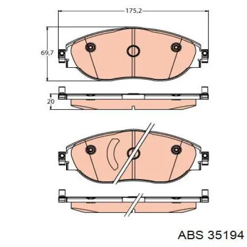 35194 ABS Передні гальмівні колодки
