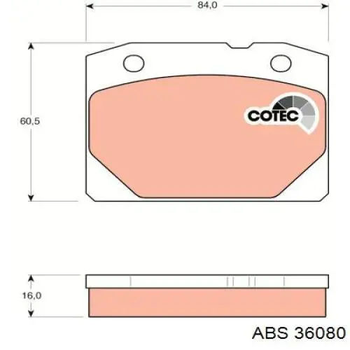 Колодки гальмівні передні, дискові 36080 ABS