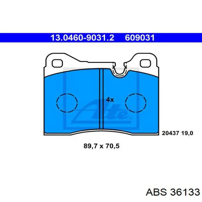 36133 ABS колодки гальмівні передні, дискові