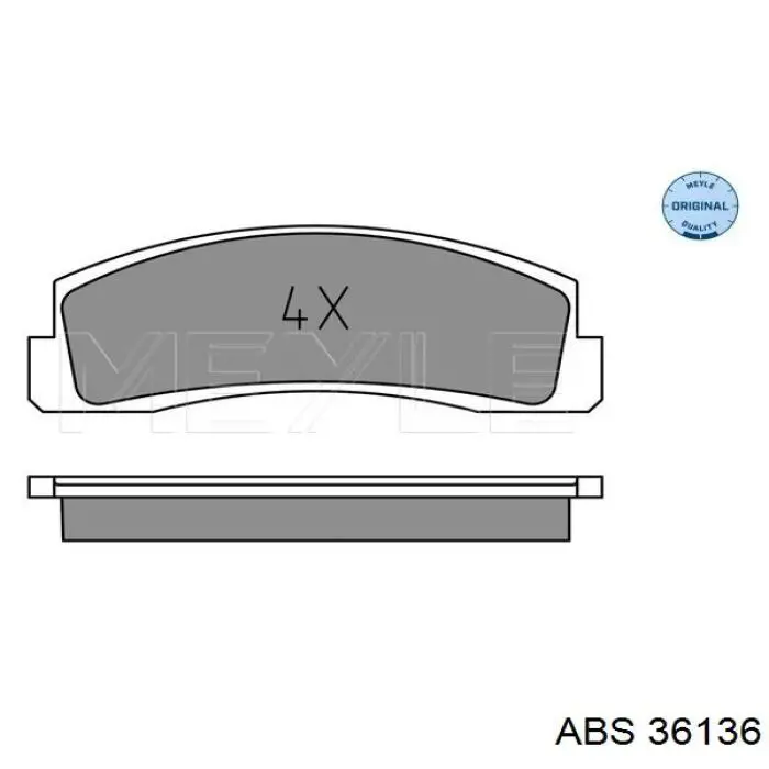 Гальмівні колодки ABS 36136 ціна, від 11.79 USD