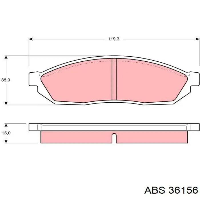 Купити 36156 ABS Колодки гальмівні передні, дискові