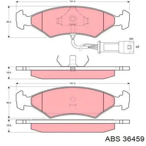 Гальмівні колодки ABS 36459 ціна, від 13.16 USD
