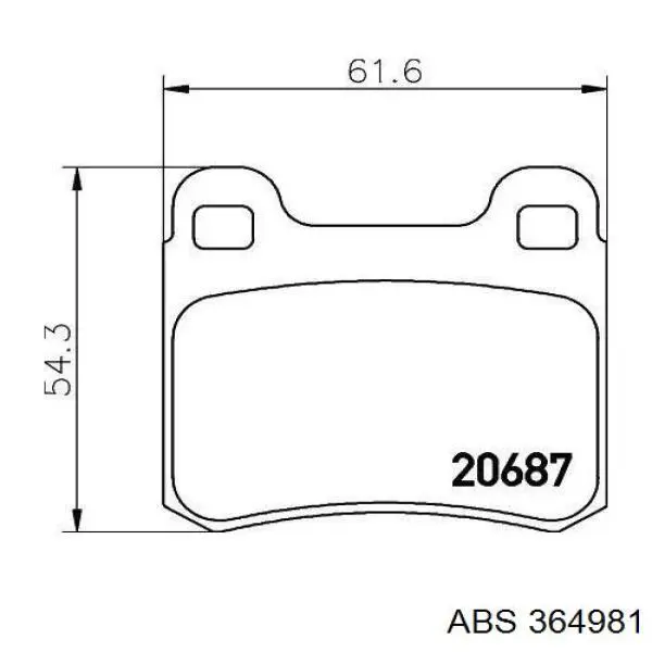 Задні гальмівні колодки ABS 364981 ціна, від 11.36 USD