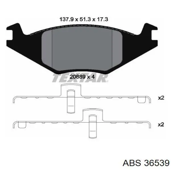 Колодки гальмівні передні, дискові 36539 ABS