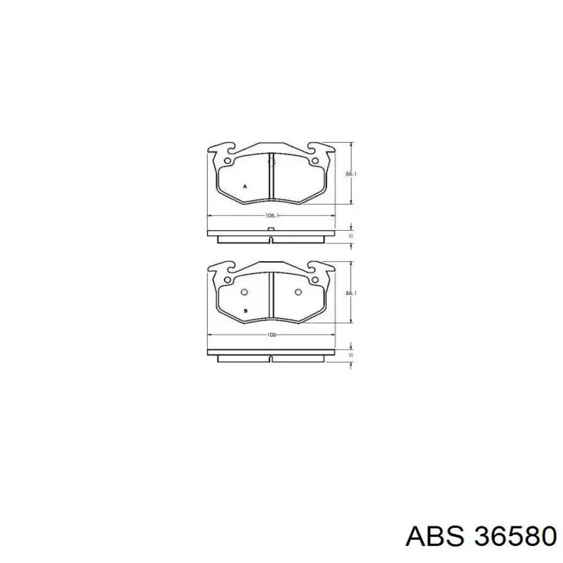 36580 ABS колодки гальмові задні, дискові
