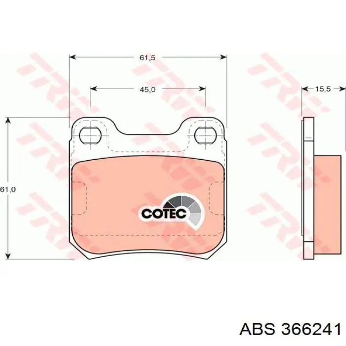 Задні гальмівні колодки ABS 366241 ціна, від 9.08 USD