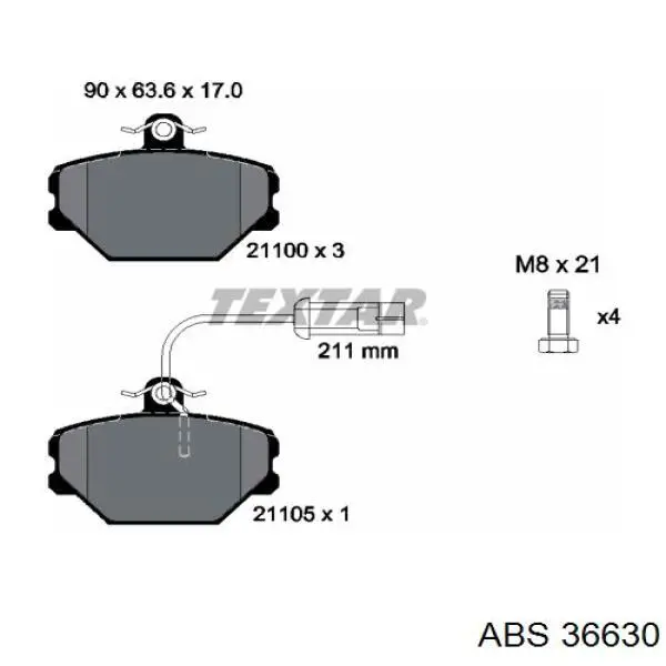 Гальмівні колодки ABS 36630 ціна, від 12.26 USD