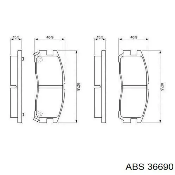 Задні гальмівні колодки ABS 36690 ціна, від 14.28 USD