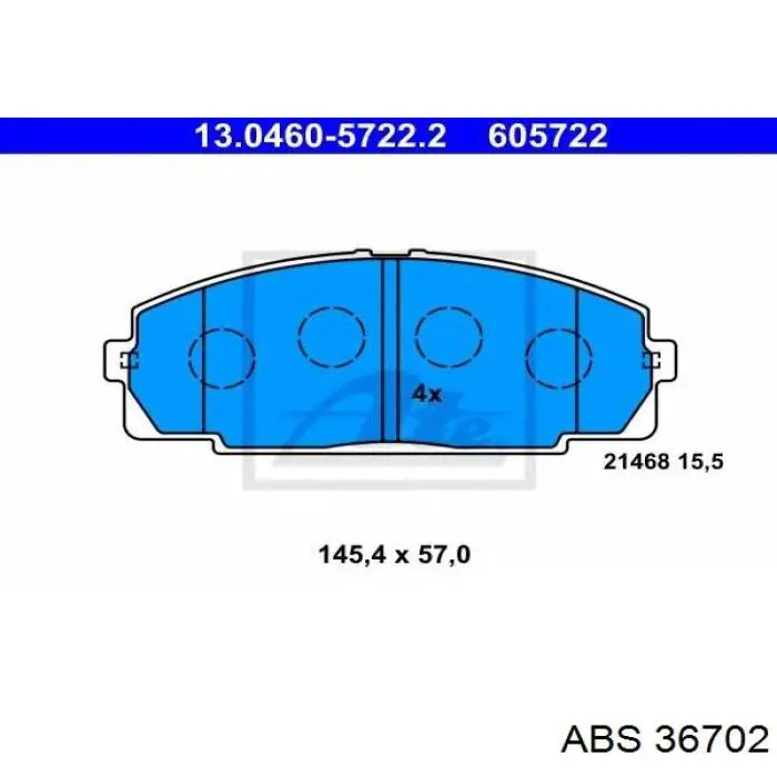 Купити 36702 ABS Колодки гальмівні передні, дискові