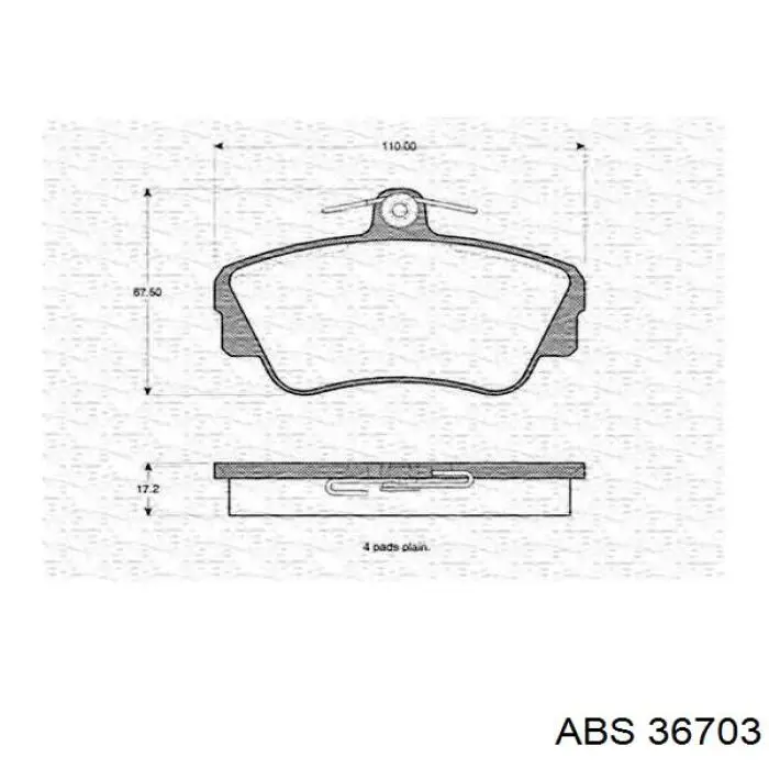Купити 36703 ABS Колодки гальмівні передні, дискові