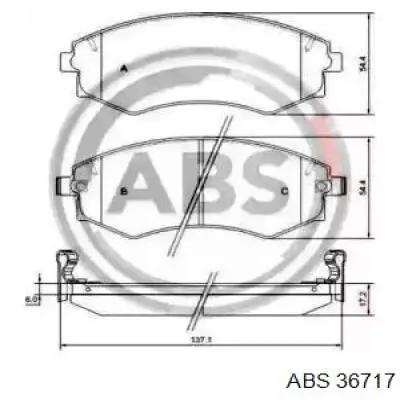 Купити 36717 ABS Колодки гальмівні передні, дискові