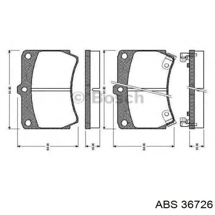 Купити 36726 ABS Колодки гальмівні передні, дискові