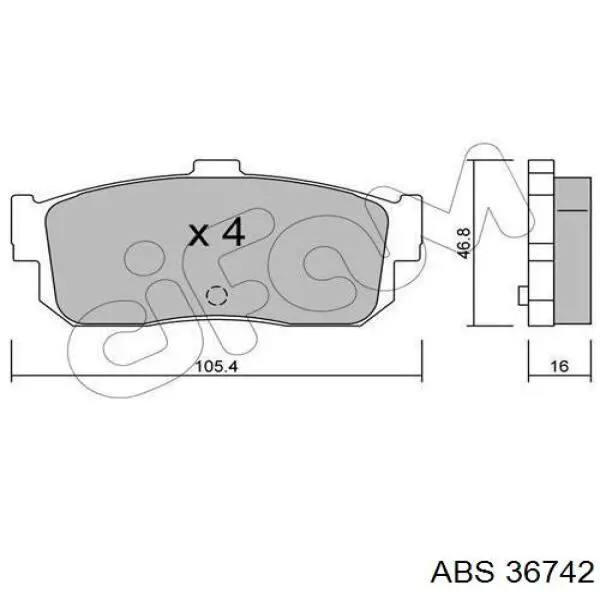 36742 ABS Колодки гальмівні задні, дискові