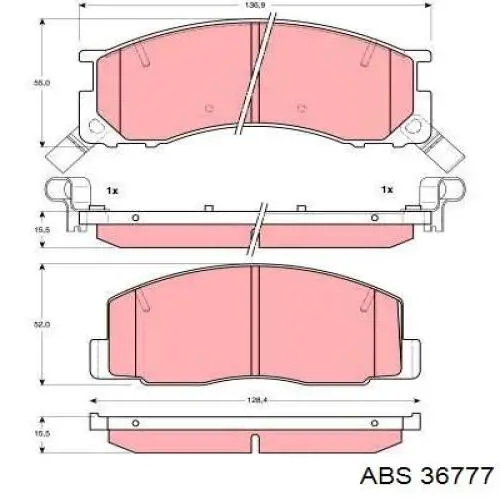 Колодки гальмівні передні, дискові 36777 ABS