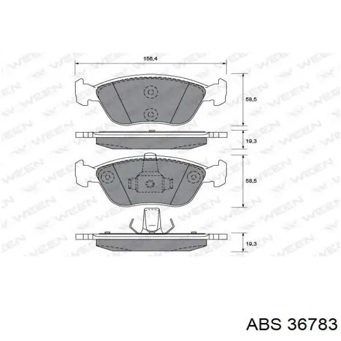 Гальмівні колодки ABS 36783 ціна, від 17.51 USD