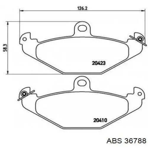 Задні гальмівні колодки ABS 36788 ціна, від 15.97 USD
