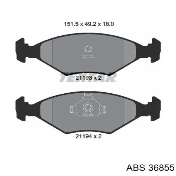 36855 ABS колодки гальмівні передні, дискові
