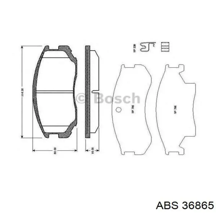 Колодки гальмівні передні, дискові 36865 ABS