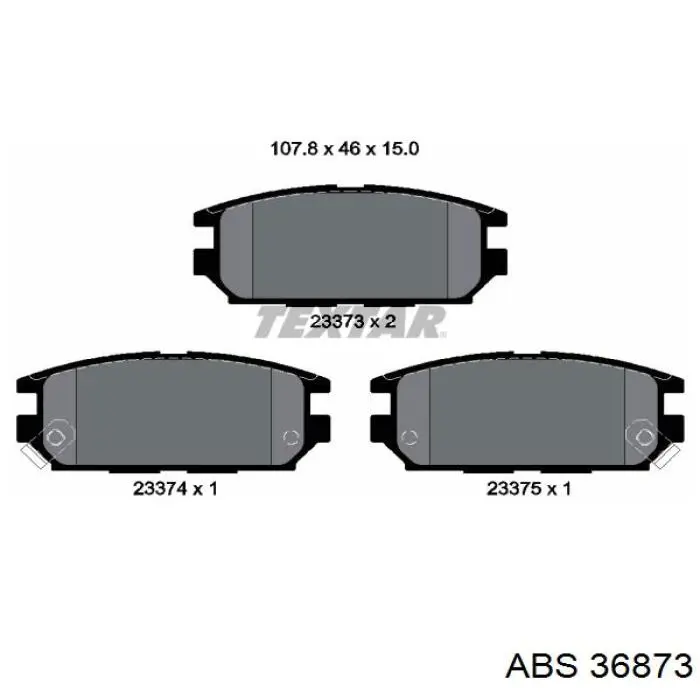 Задні гальмівні колодки ABS 36873 ціна, від 21.40 USD