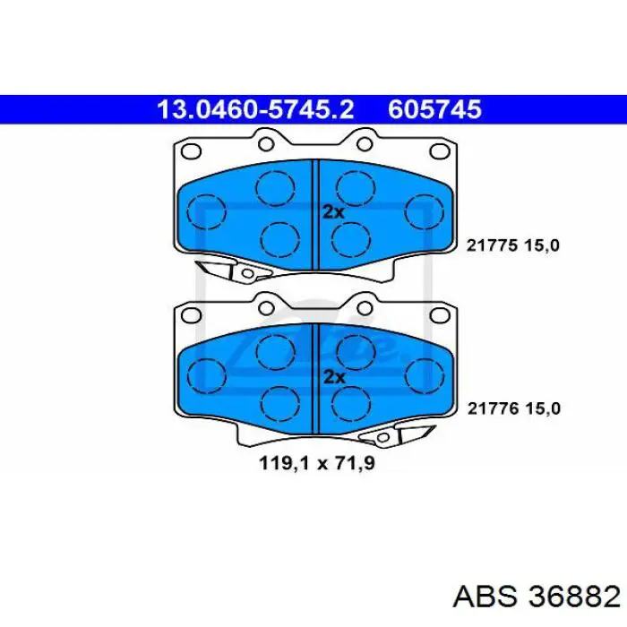 36882 ABS колодки гальмівні передні, дискові