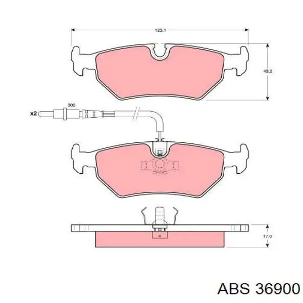 Колодки гальмові задні, дискові 36900 ABS