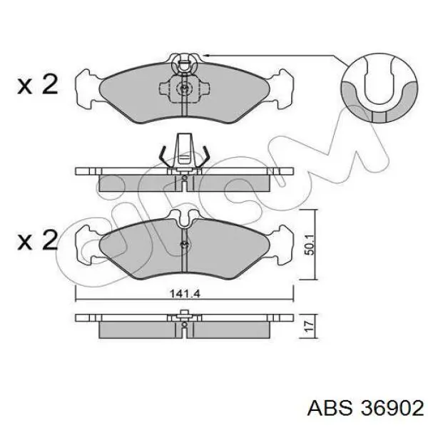 Задні гальмівні колодки ABS 36902 ціна, від 13.49 USD