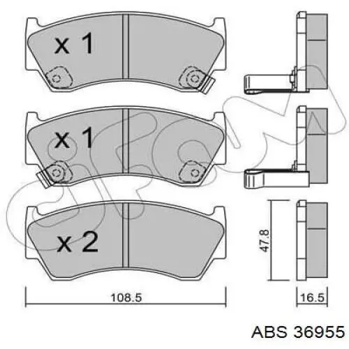 36955 ABS колодки гальмівні передні, дискові