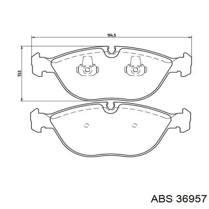 36957 ABS колодки гальмівні передні, дискові