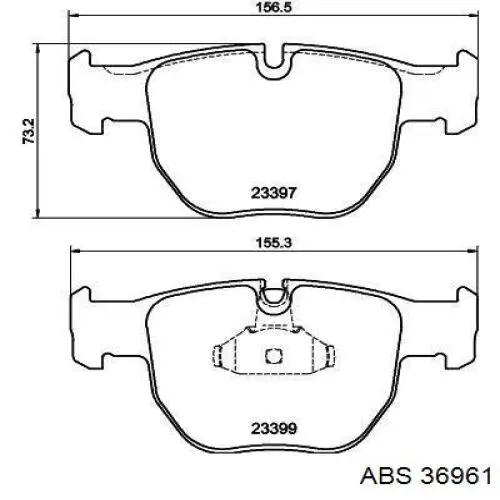 Колодки гальмівні передні, дискові 36961 ABS