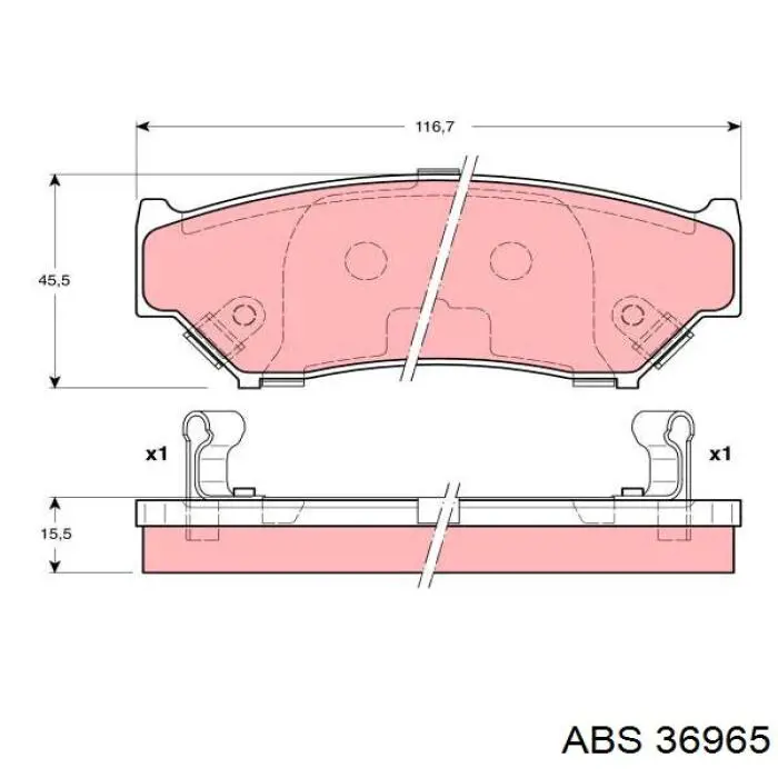 Гальмівні колодки ABS 36965 ціна, від 15.82 USD