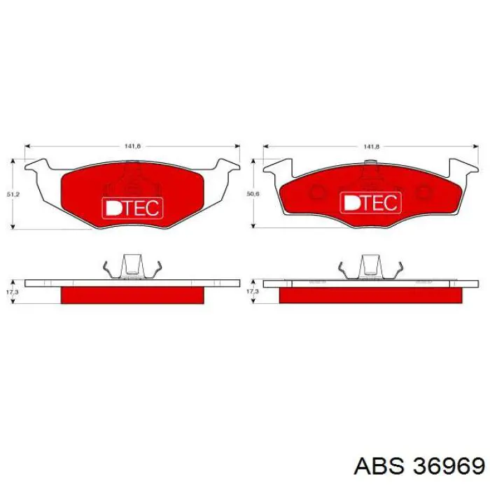 Гальмівні колодки ABS 36969 ціна, від 13.72 USD