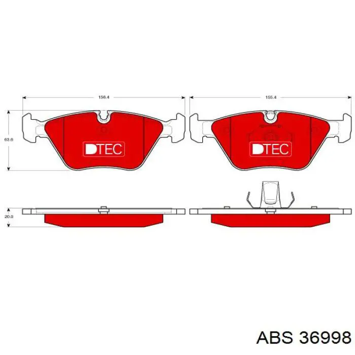 Гальмівні колодки ABS 36998 ціна, від 20.78 USD