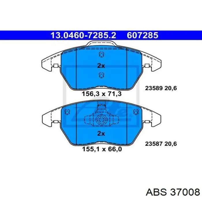 Передні тормозні колодки 37008 ABS