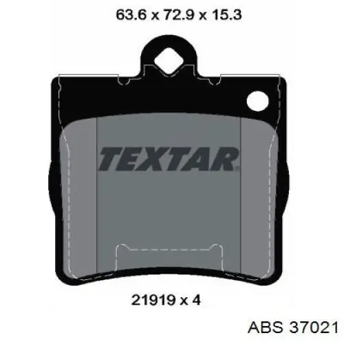 Колодки гальмові задні, дискові 37021 ABS