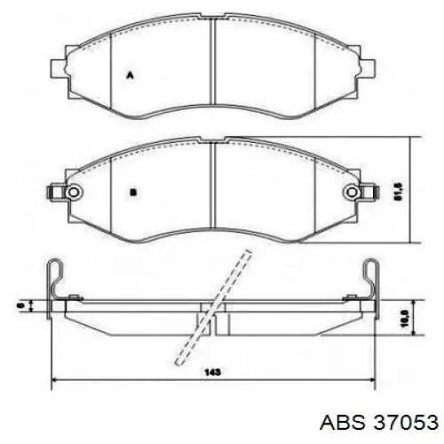 Купити 37053 ABS Колодки гальмівні передні, дискові