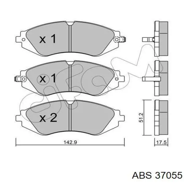 Купити 37055 ABS Колодки гальмівні передні, дискові