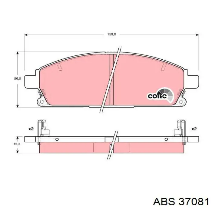 Колодки гальмівні передні, дискові 37081 ABS